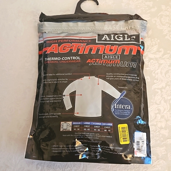 NQT AIGLE ACTIMUM Base Layer Shirt, Size XL. - Picture 5 of 7